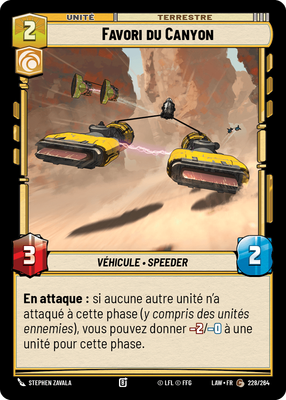 Favori du Canyon - carte Star Wars Unlimited