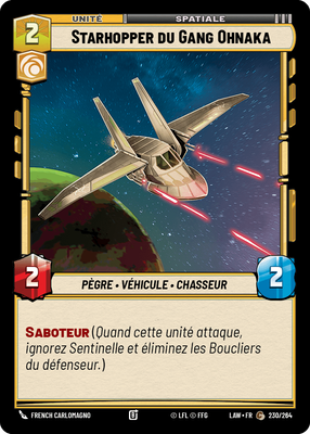 Starhopper du Gang Ohnaka - carte Star Wars Unlimited