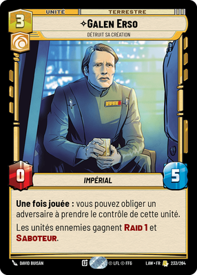 Galen Erso - carte Star Wars Unlimited
