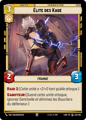Élite des Kage - carte Star Wars Unlimited