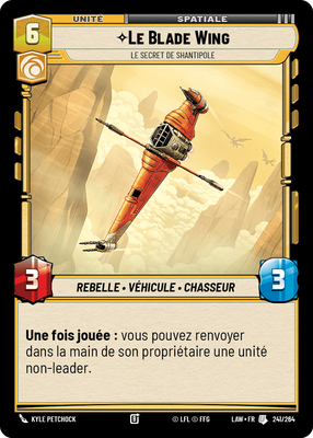 Le Blade Wing - carte Star Wars Unlimited