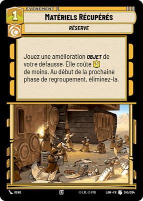 Matériels Récupérés - carte Star Wars Unlimited