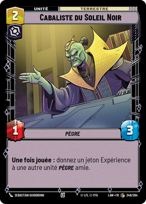 Cabaliste du Soleil Noir - carte Star Wars Unlimited
