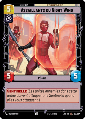 Assaillants du Night Wind - carte Star Wars Unlimited
