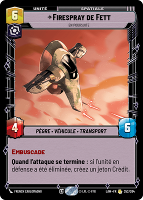 Firespray de Fett - carte Star Wars Unlimited