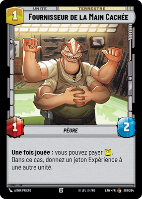 Fournisseur de la Main Cachée - carte Star Wars Unlimited