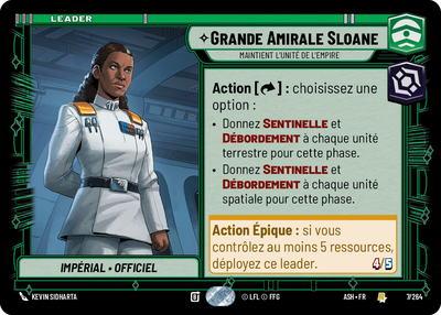 Grande Amirale Sloane - carte Star Wars Unlimited