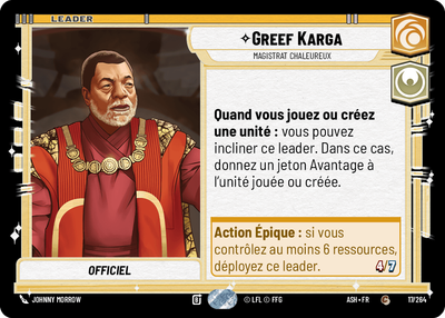 Greef Karga - carte Star Wars Unlimited