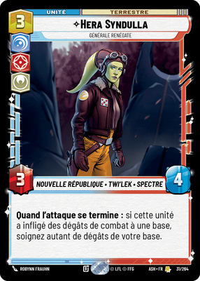 Hera Syndulla - carte Star Wars Unlimited
