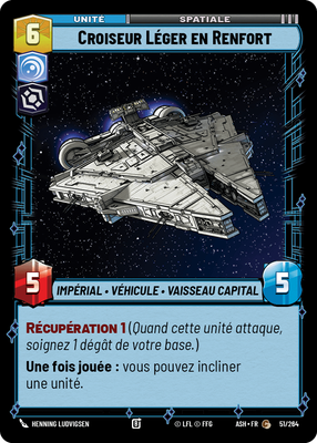 Croiseur Léger en Renfort - carte Star Wars Unlimited