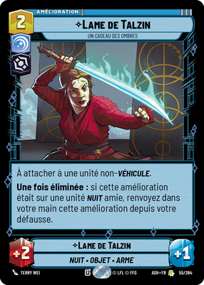 Lame de Talzin - carte Star Wars Unlimited