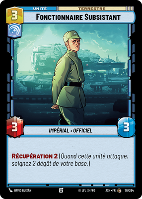 Fonctionnaire Subsistant - carte Star Wars Unlimited