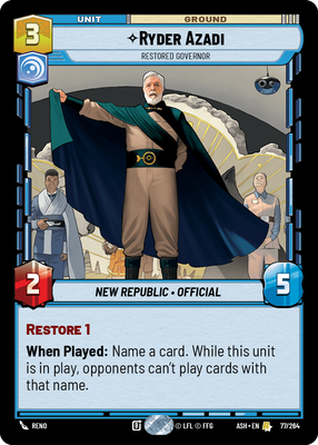 Ryder Azadi — Restored Governor