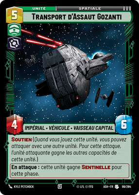 Transport d'Assaut Gozanti - carte Star Wars Unlimited