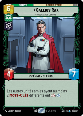 Gallius Rax - carte Star Wars Unlimited