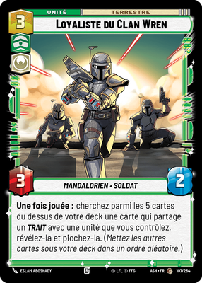 Loyaliste du Clan Wren - carte Star Wars Unlimited