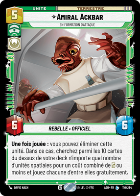 Amiral Ackbar - carte Star Wars Unlimited