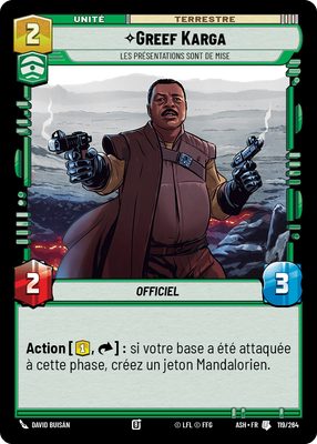 Greef Karga - carte Star Wars Unlimited
