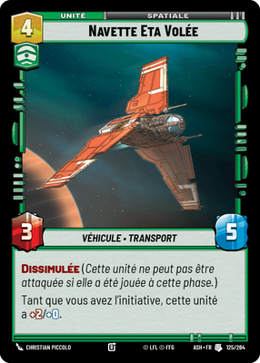 Navette Eta Volée - carte Star Wars Unlimited
