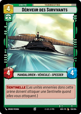 Dériveur des Survivants - carte Star Wars Unlimited