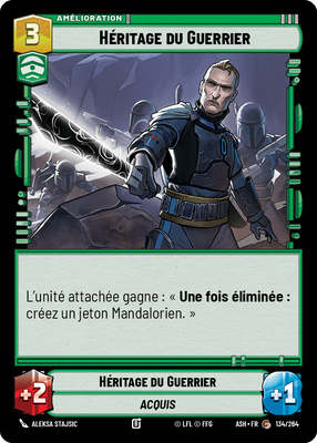 Héritage du Guerrier - carte Star Wars Unlimited