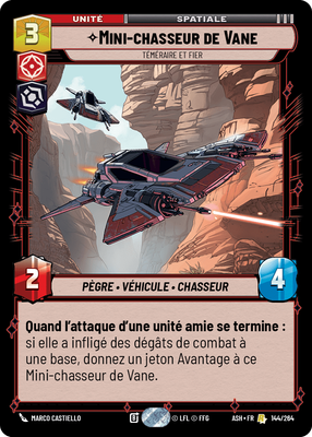 Mini-chasseur de Vane - carte Star Wars Unlimited
