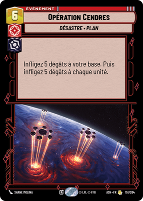 Opération Cendres - carte Star Wars Unlimited