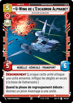 U-Wing de l'Escadron Alphabet - carte Star Wars Unlimited