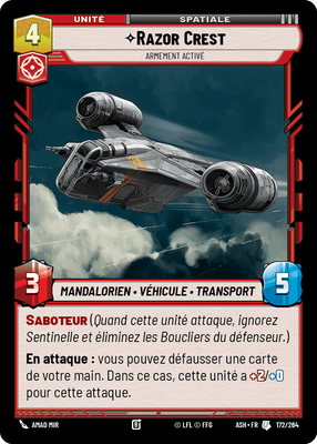 Razor Crest - carte Star Wars Unlimited