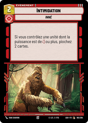 Intimidation - carte Star Wars Unlimited