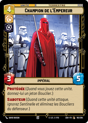 Champion de l'Empereur - carte Star Wars Unlimited