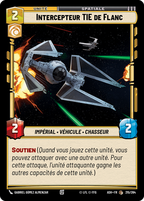 Intercepteur TIE de Flanc - carte Star Wars Unlimited