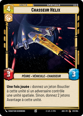 Chasseur Helix - carte Star Wars Unlimited