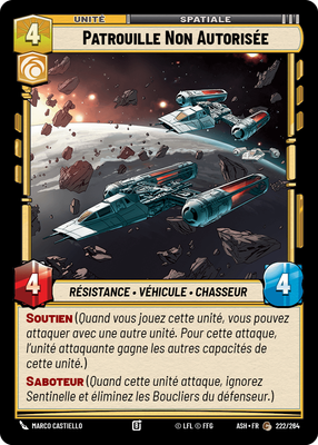 Patrouille Non Autorisée - carte Star Wars Unlimited