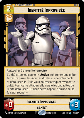 Identité Improvisée - carte Star Wars Unlimited