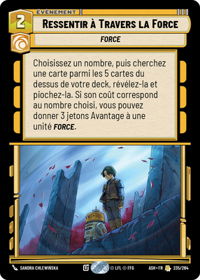 Ressentir à Travers la Force - carte Star Wars Unlimited