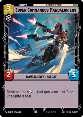 Super Commandos Mandaloriens - carte Star Wars Unlimited