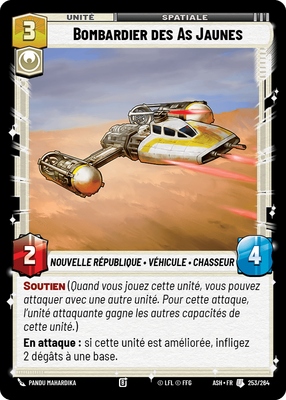 Bombardier des As Jaunes - carte Star Wars Unlimited