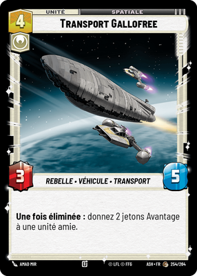 Transport Gallofree - carte Star Wars Unlimited