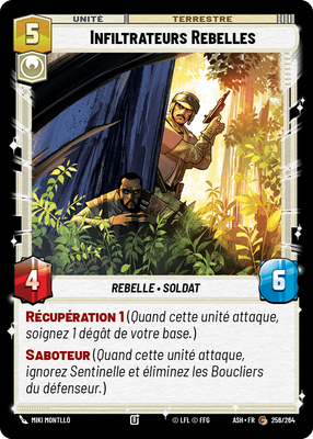 Infiltrateurs Rebelles - carte Star Wars Unlimited