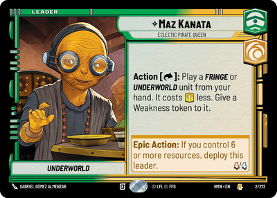 Maz Kanata - carte Star Wars Unlimited