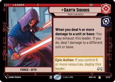 Darth Sidious - carte Star Wars Unlimited