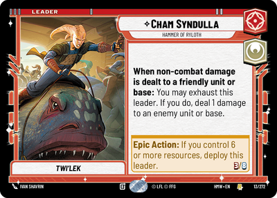 Cham Syndulla - carte Star Wars Unlimited