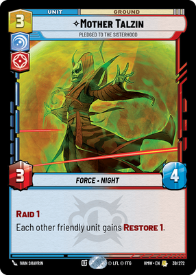 Mother Talzin - carte Star Wars Unlimited