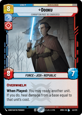 Dooku - carte Star Wars Unlimited