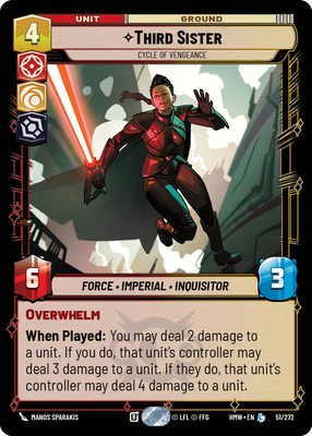Third Sister - carte Star Wars Unlimited