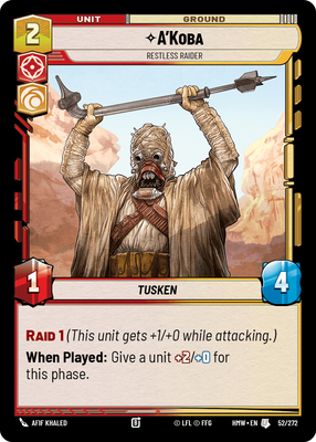 A'Koba - carte Star Wars Unlimited