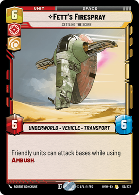 Fett's Firespray - carte Star Wars Unlimited