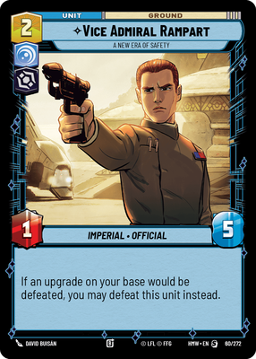 Vice Admiral Rampart - carte Star Wars Unlimited