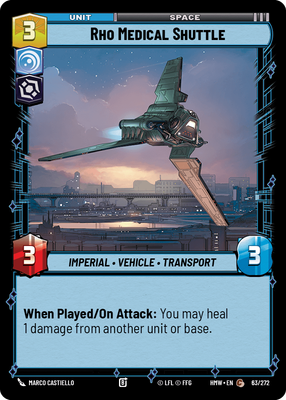 Rho Medical Shuttle - carte Star Wars Unlimited